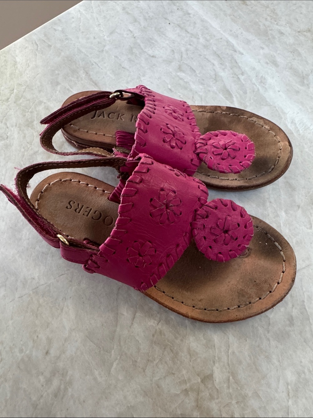 Jack Rogers Hot Pink Leather Sandals